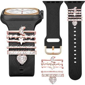 NEW Black Apple Watch Band with Charms